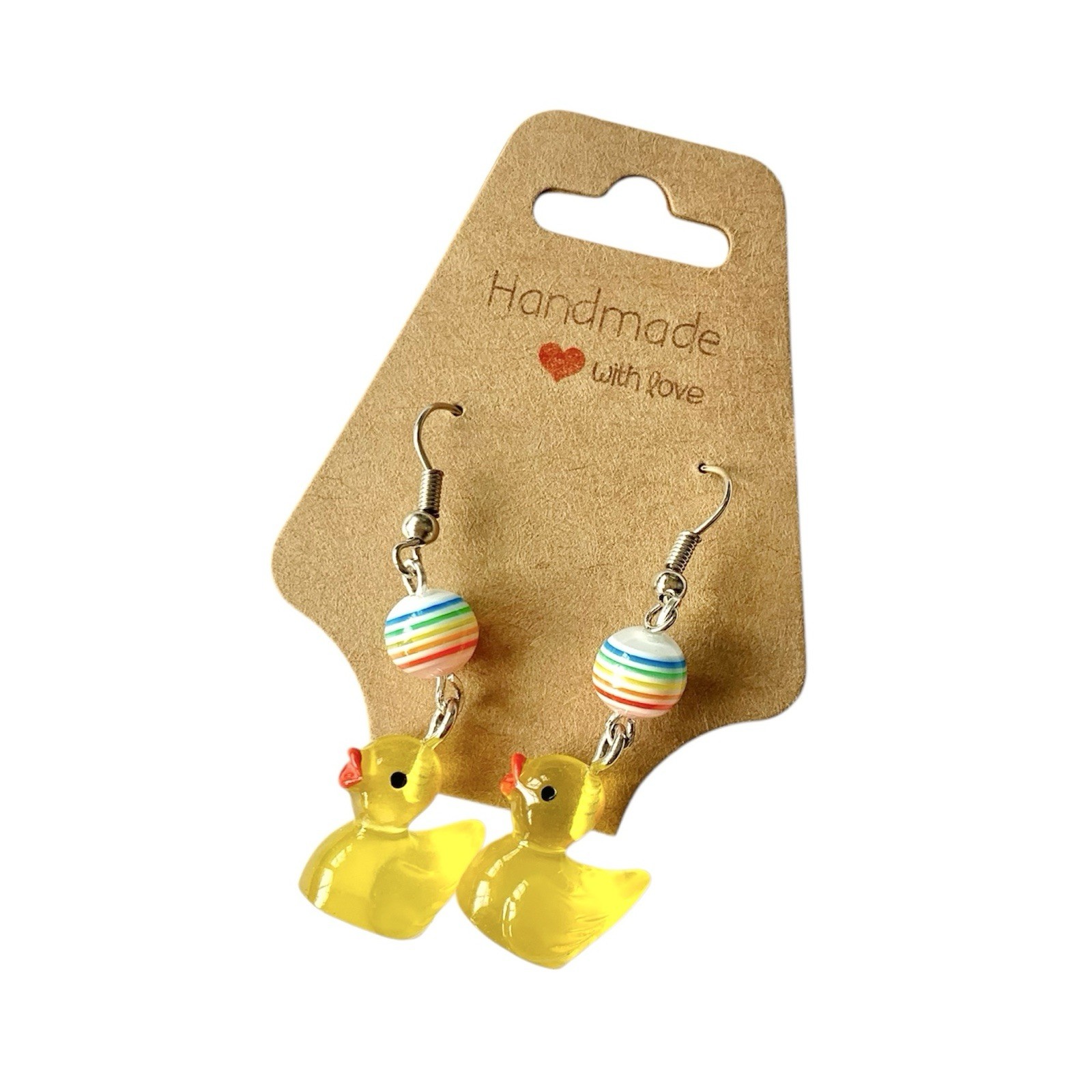 NEW Yellow Duck Dangle Earrings