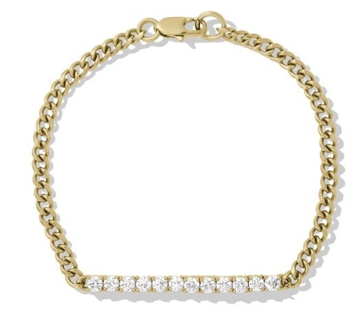 NEW $88 JAMES MICHELLE TENNIS CHAIN Bracelet ~GORGEOUS GOLD 7″
