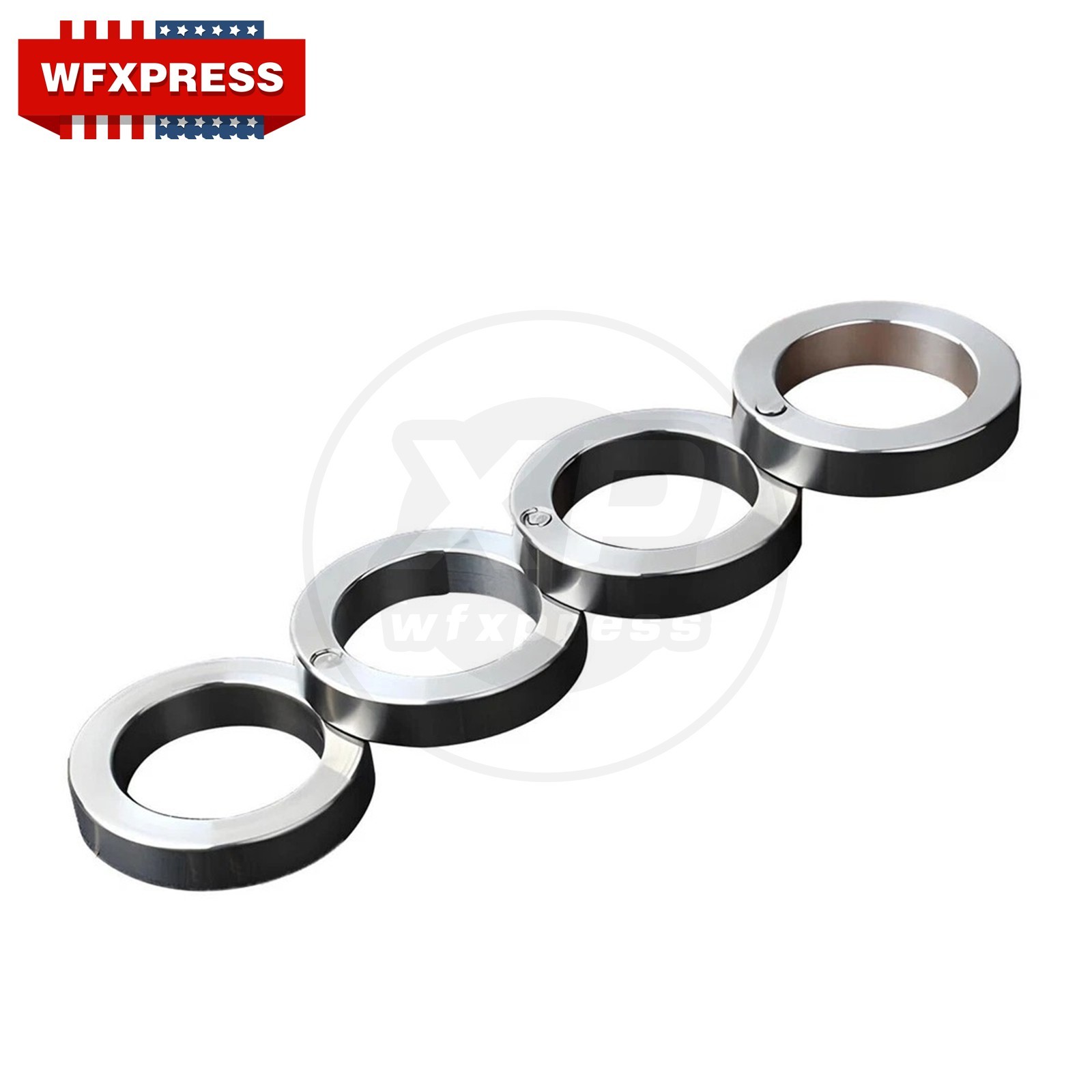 4x Outdoor Rotatable Folding Ring Clasp Ring For Hiking Men Stainless Steel