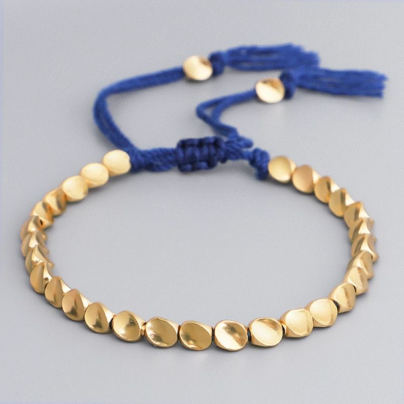Tibetan Copper Bead Bracelet Adjustable Rope Chain Fashion Jewelry Luck Gift NEW