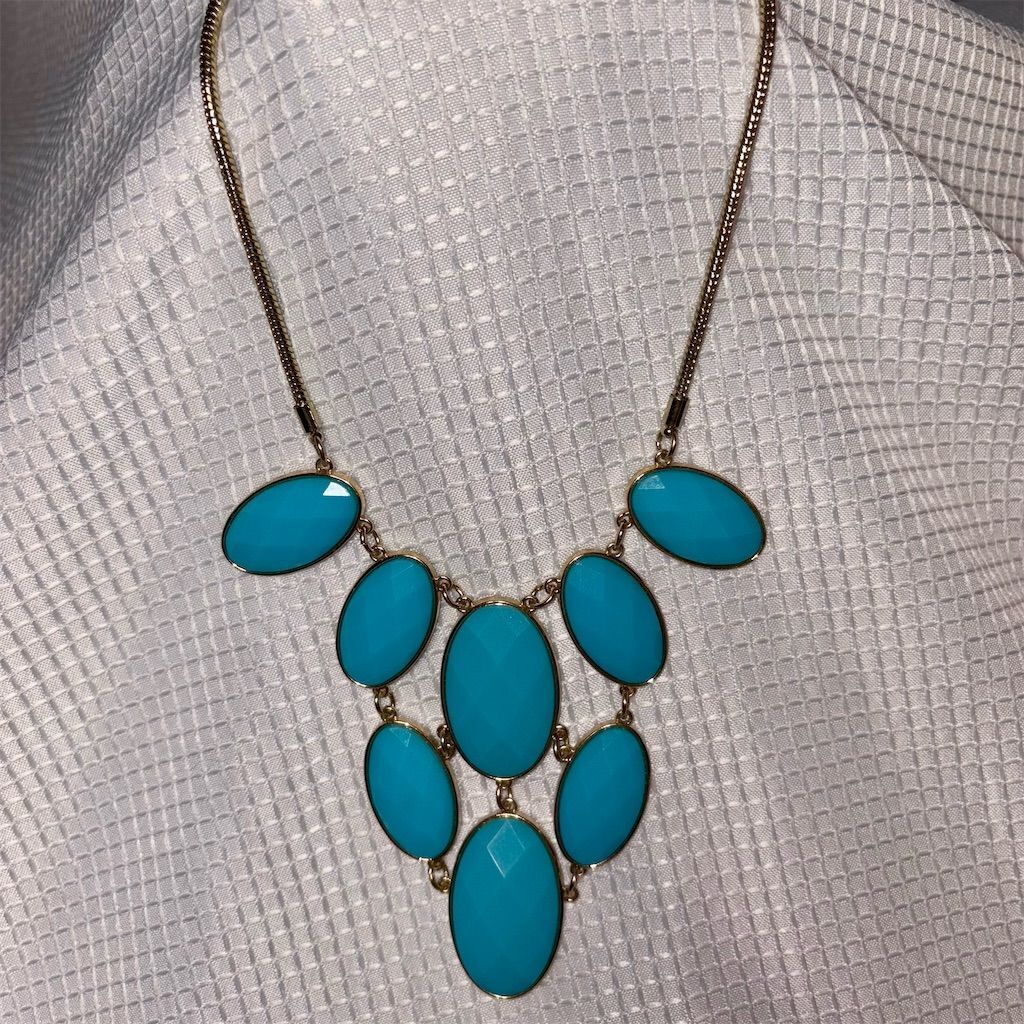 Mark Blue Bib Necklace Faux Turquoise Statement Adjustable 18″-20.5″