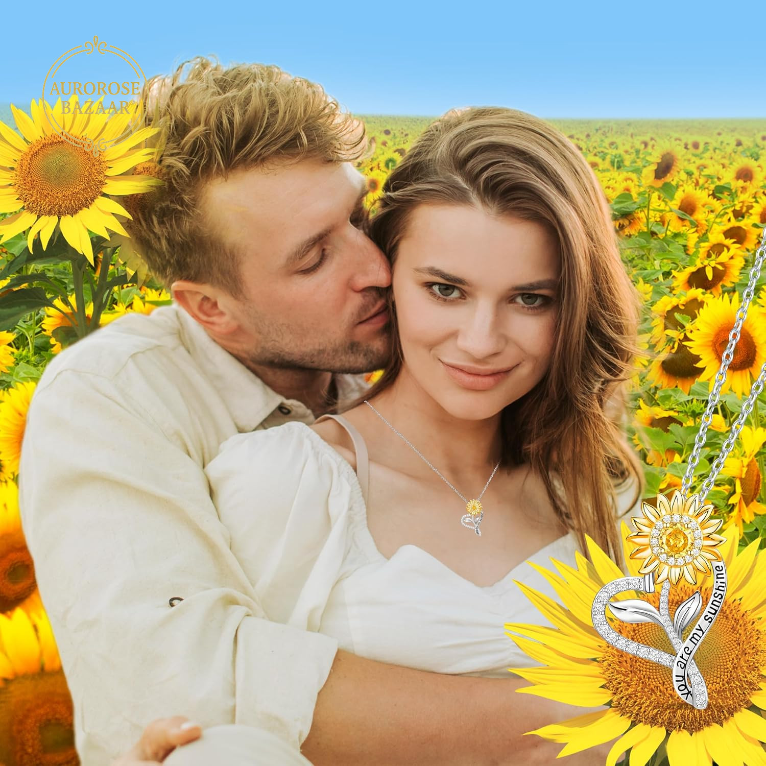 Sunflower Necklaces for Women Anniversary Birthday Gifts for Women Wife Gifts fo