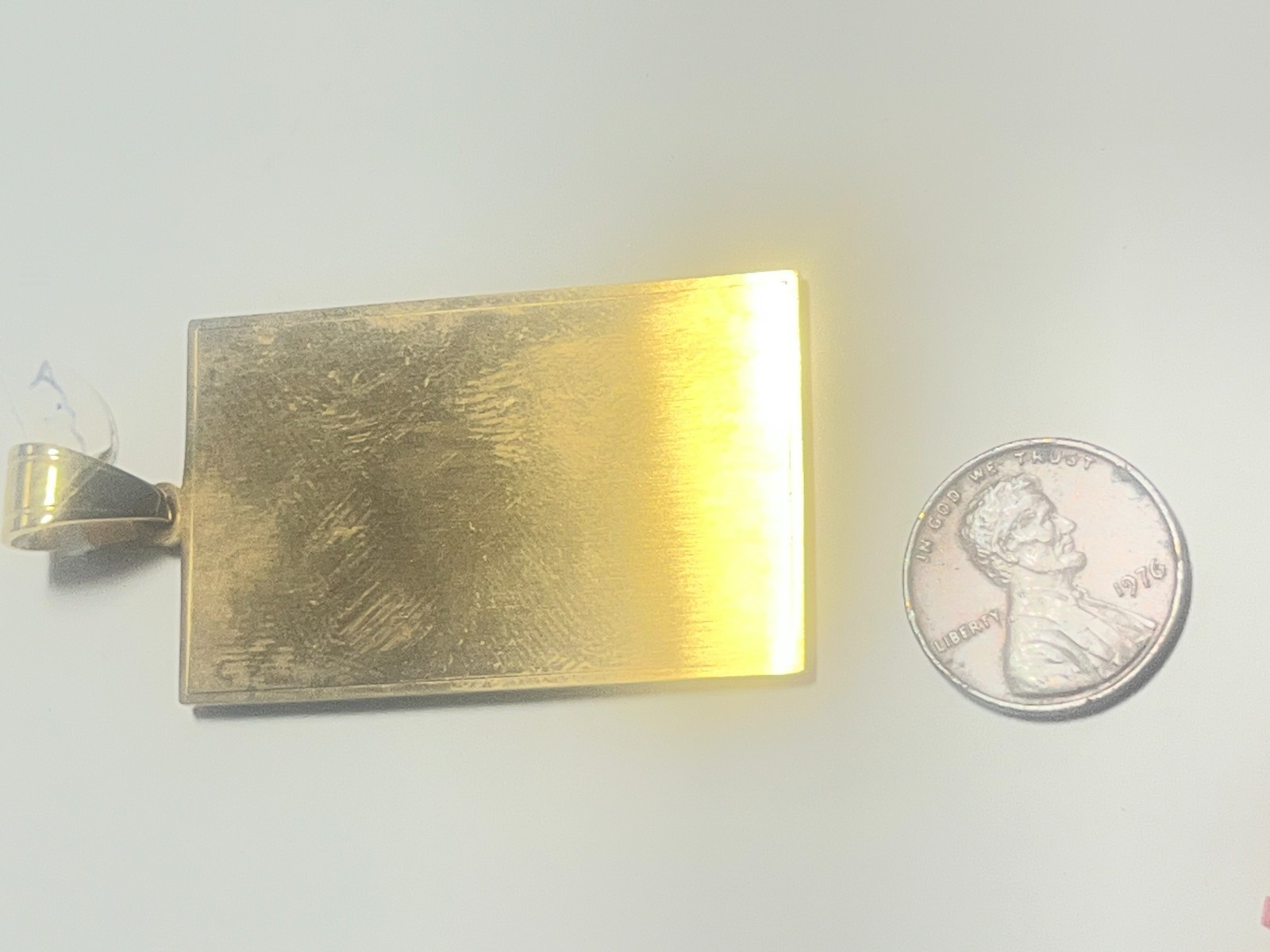 stainless steel plain pendant,gold color,45 mm x 28mm