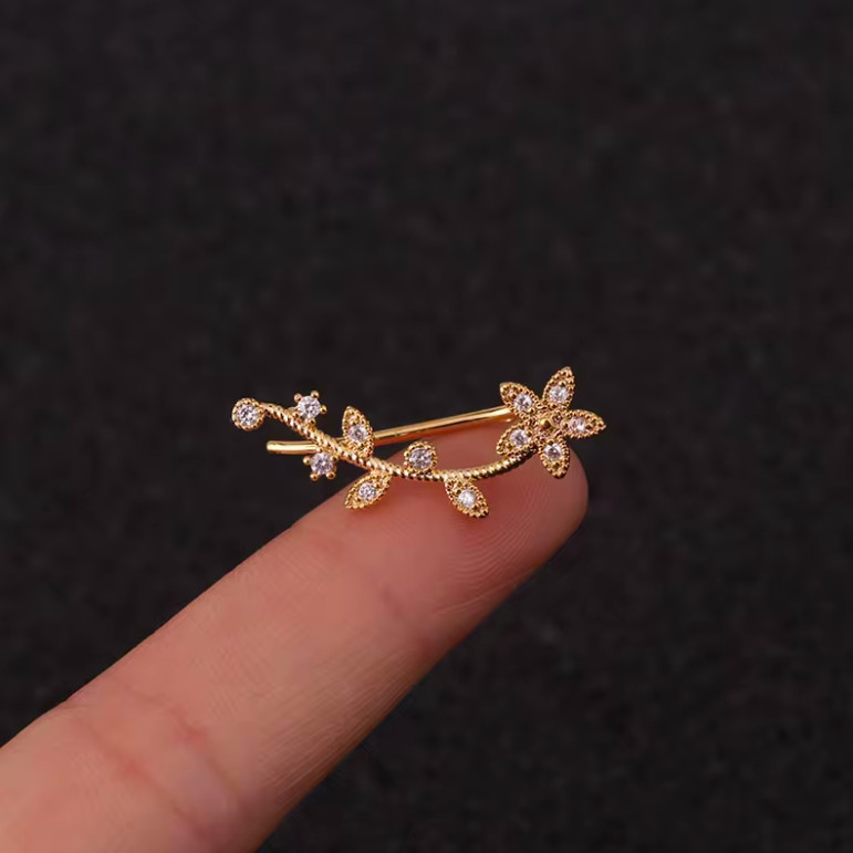 Beautiful Crawler Gold Silver Cartilage Helix Lobe Tragus Conch Earring Gift UK
