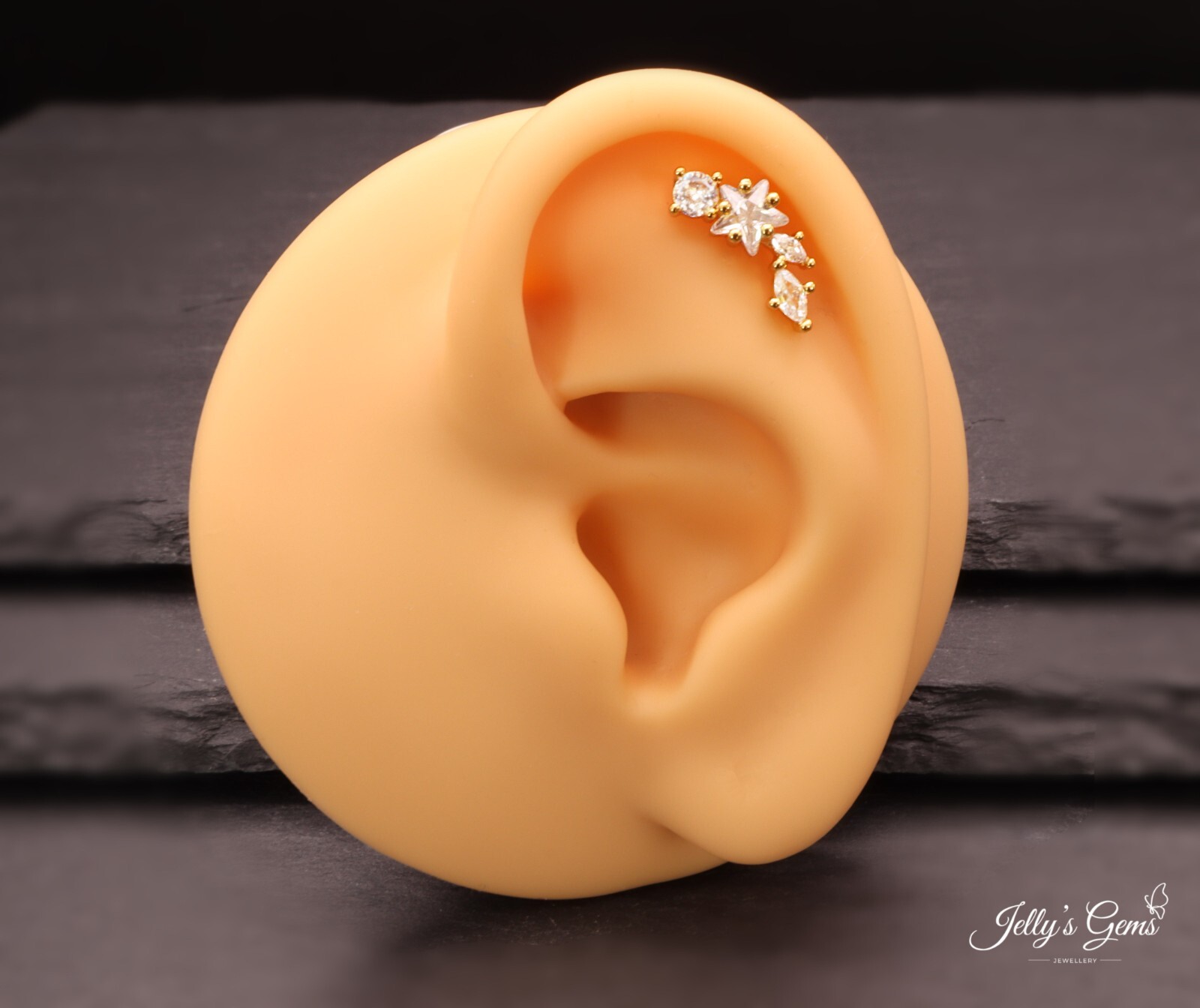Beautiful Gold Silver Rose Cartilage Helix Conch Earrings Surgical steel UK-Made