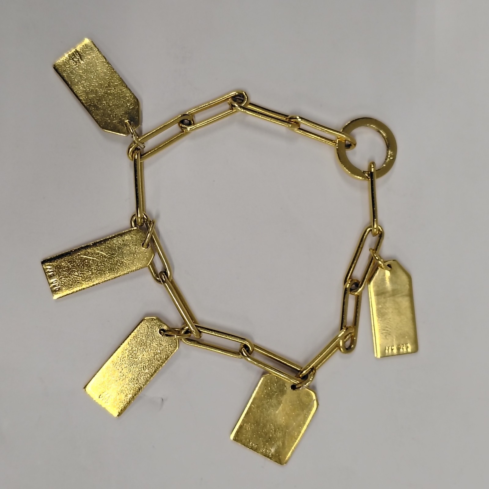 Jet Set Candy JSC 925 Gold Vermeil The Daily 360 Luggage Tag Charm Bracelet 25g