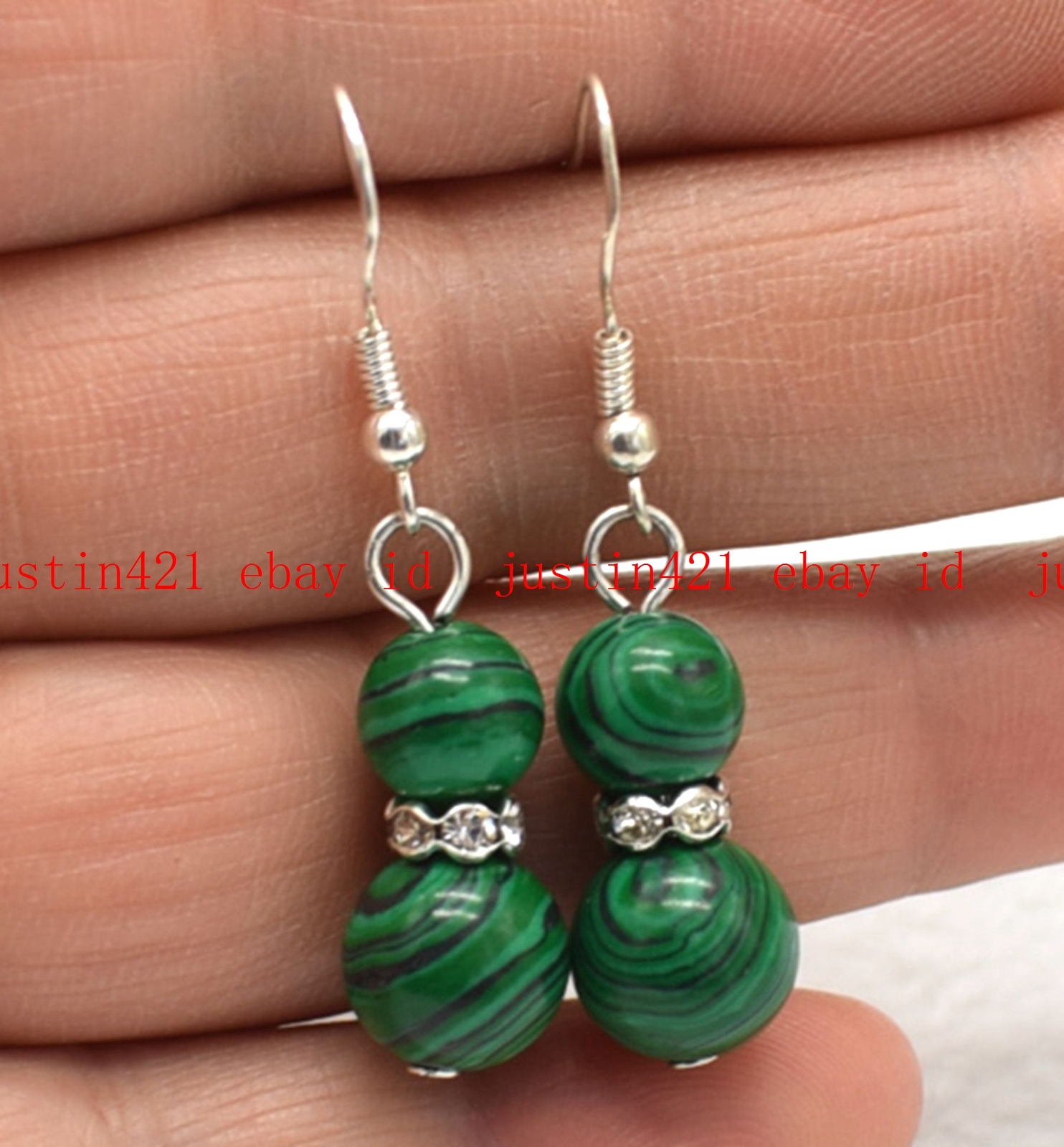 Fashion 6/8/10/12mm Green Malachite Gems Round Beads Necklace Bracelet Earrings