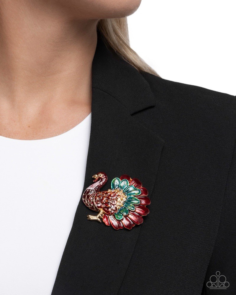 Thanksgiving Tenure – Multi Paparazzi Brooch