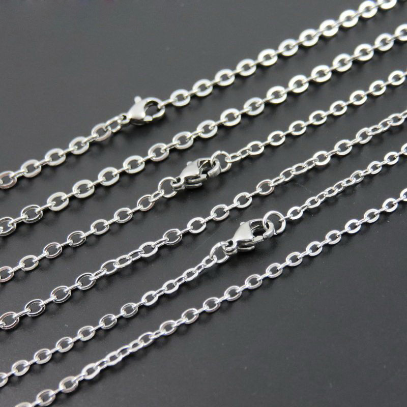 Silver/Gold Wholesale In Bulk Lots Stainless Steel Rolo Oval Link Chain Necklace