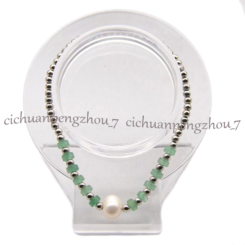 2x4mm Rondelle Green Aventurine Spacer White Pearl Necklace Bracelet Ring Set