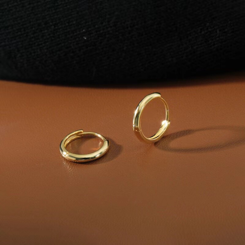 Surgical Steel Round Huggie Hoop Earrings Men Women Trendy Jewelry 8-20mm 2Pcs