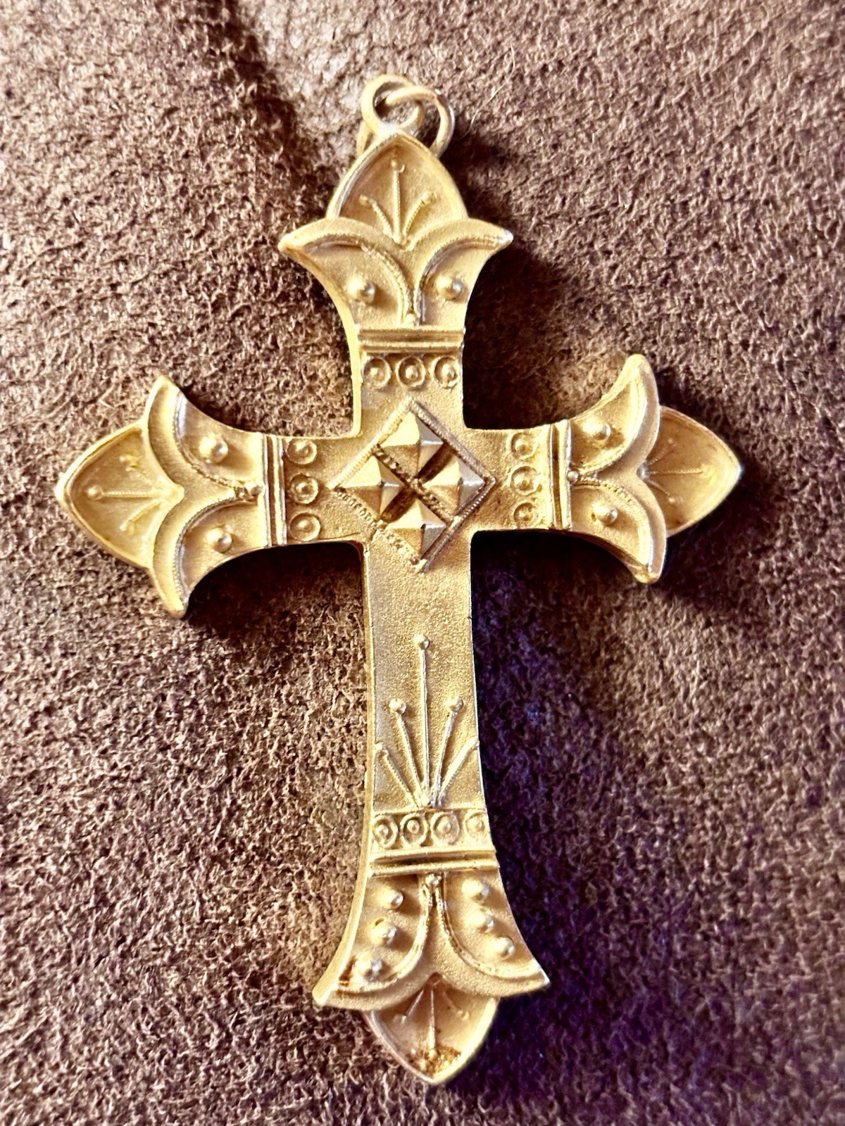 designer cross gold tone necklace