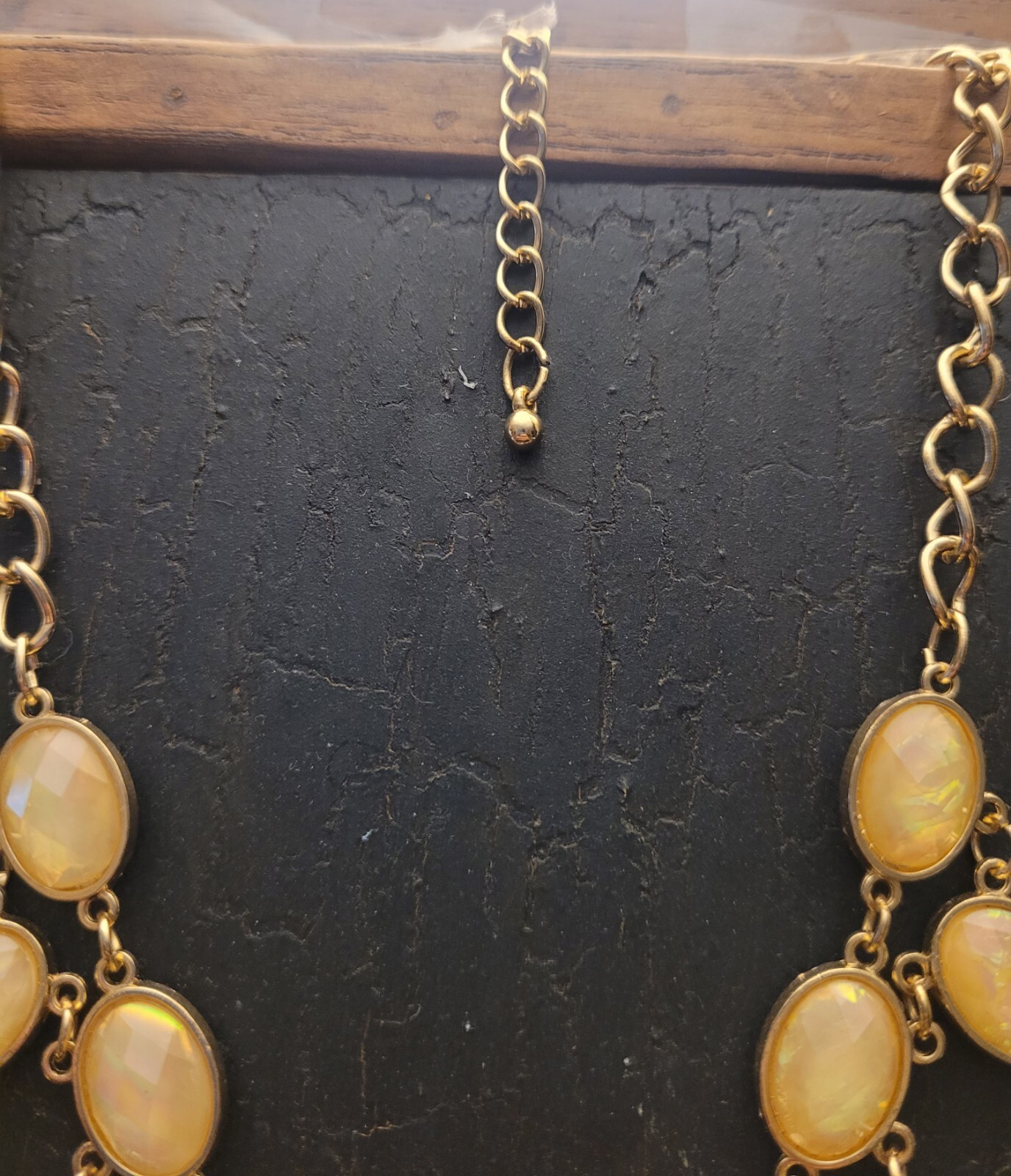 Fiery Faux Opalescent Statement Necklace