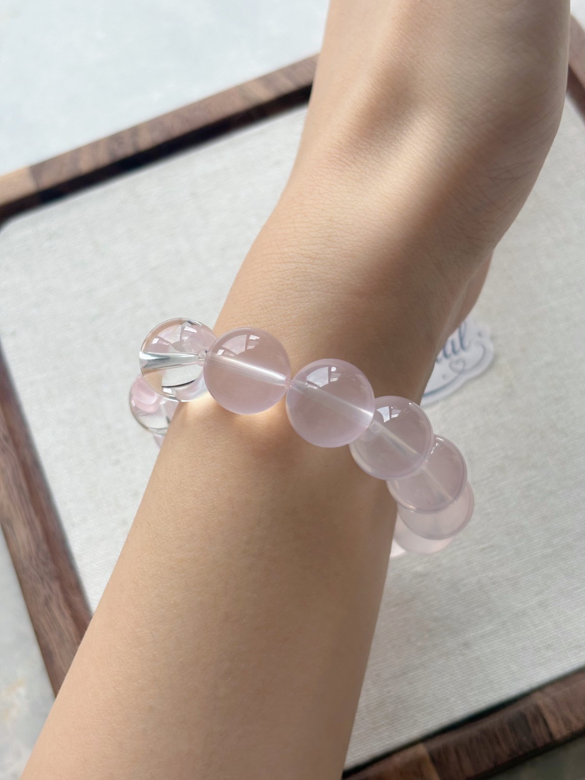 Natural Mozambique Six Star Pink Rose Quartz Crystal Beads Stretch Bracelet 13mm