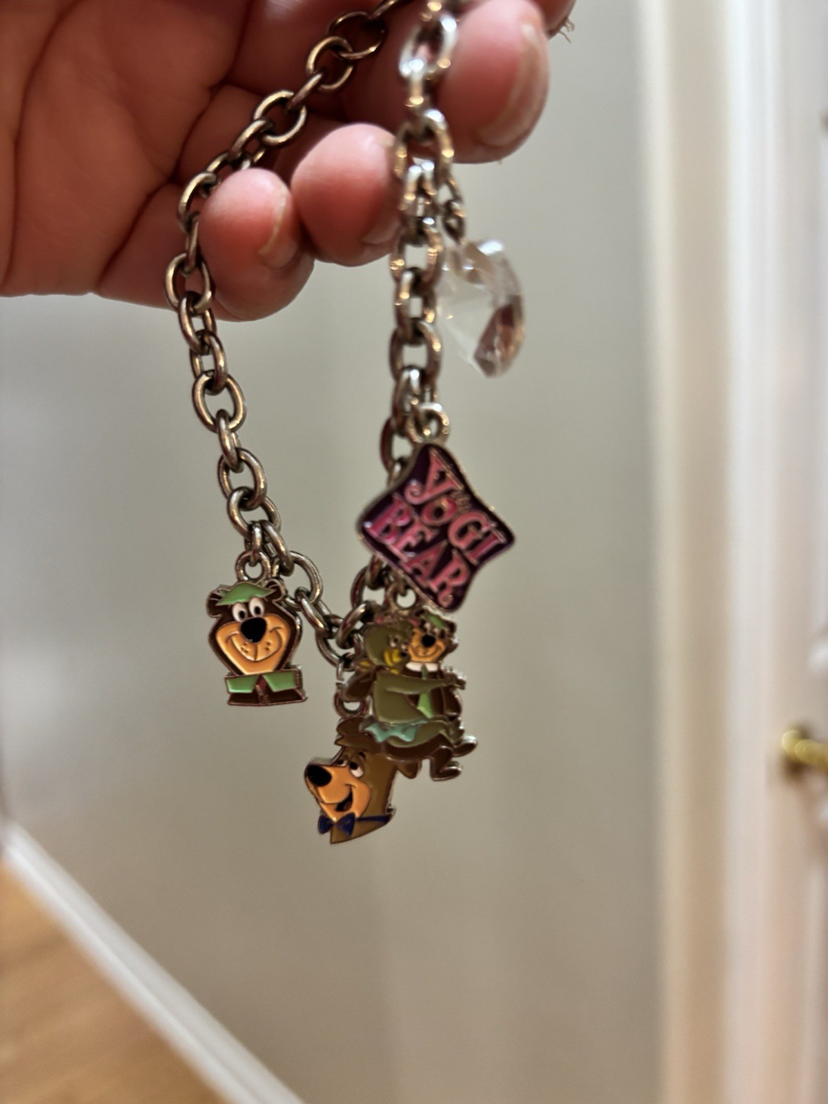 Vintage Hanna Barbera Yogi Bear Enamel Charm bracelet Cindy Boo Boo Bear dangles