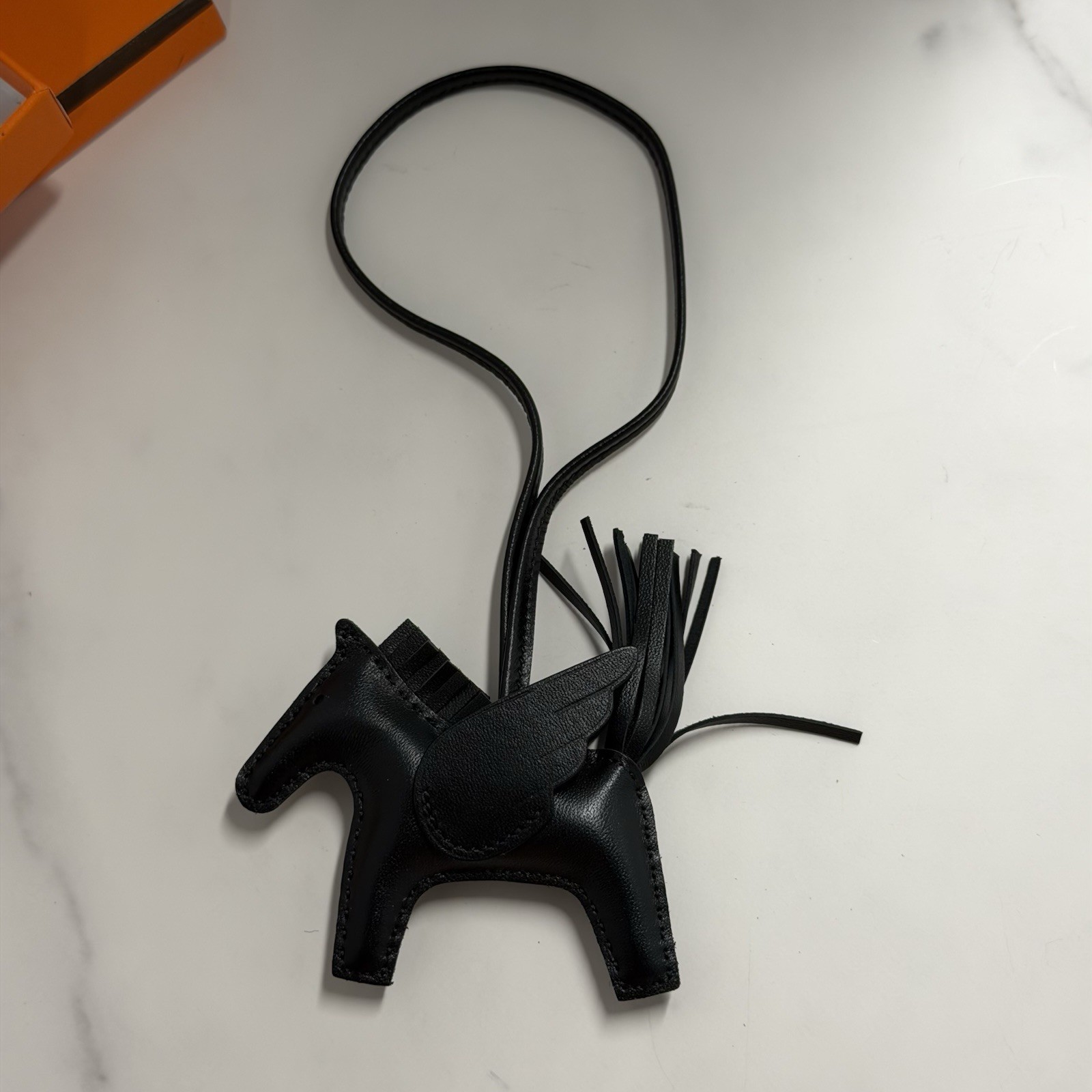Hermes Rodeo Pegasus Charm PM Milo Lambskin Noir Black High Class Bag Accessory