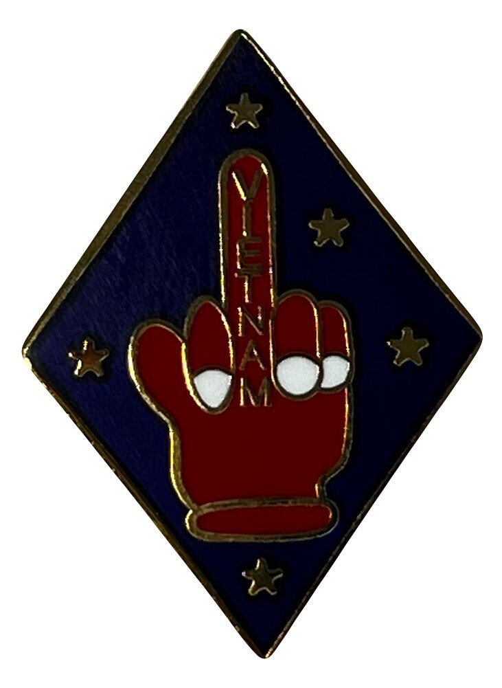 1st Marine Division Vietnam Finger Motorcycle Hat Cap Lapel Pin M-089