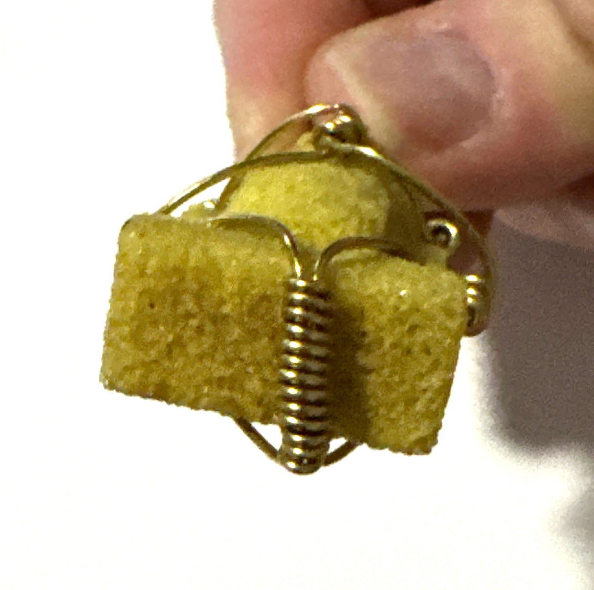 Yellow Star Wars R2D2 Necklace Jewelry Yellow 20″ Cord Genuine Stone Handmade