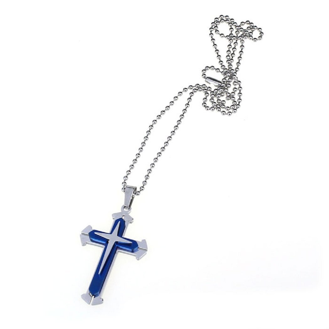 Men’s and Women’s Stainless Steel Necklaces Cross Pendant Necklaces Whit Chain