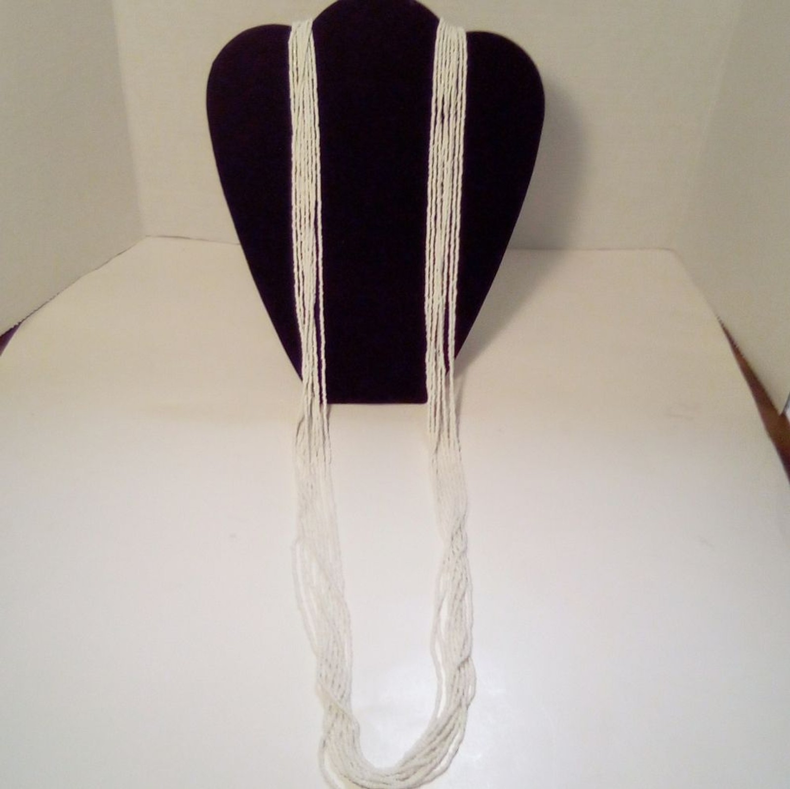 Fashion Necklace White Beads Beach Coastal Multi Strands Lobster Claw Clasp