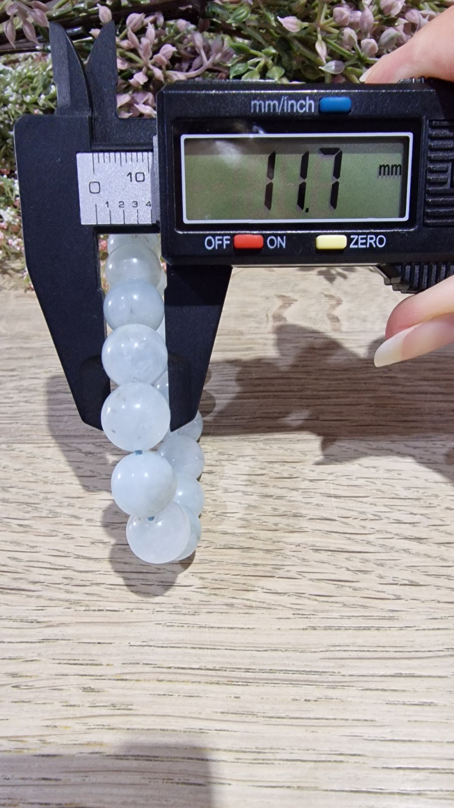 Aquamarine Crystal Beads Bracelet Elasticated 11.7mm
