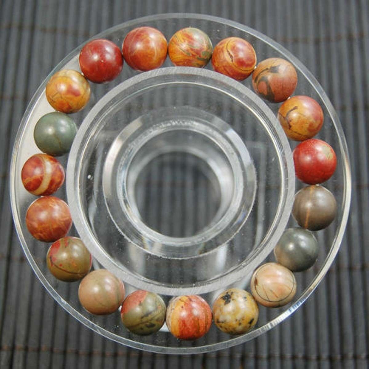 8mm 10mm 12mm Natural stretched Round Gemstone Bracelet Wholesale 7.5″
