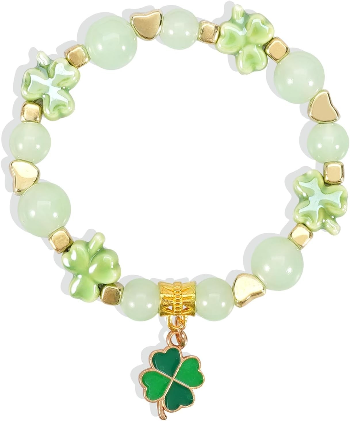 Lucky Clover Stretch Bracelet – Lightweight Beaded Accessory for All Occasions