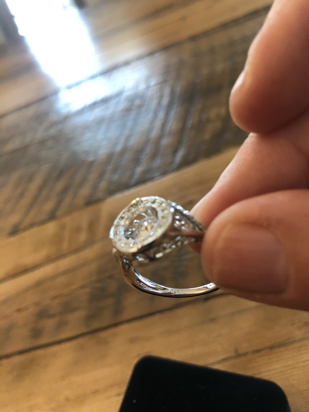 Avon Everlasting Love Ring Floating CZ Stone Raised Setting 925 Size 9
