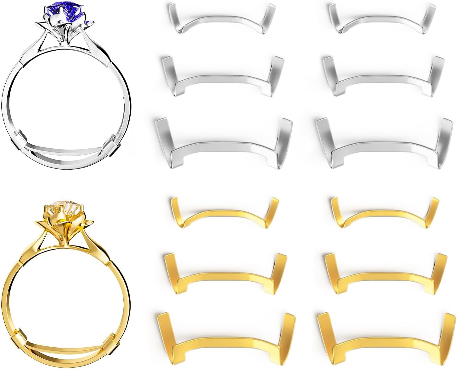 Ring Guard Set for Loose Rings 12 Pack Invisible Size Adjuster for Any Ring