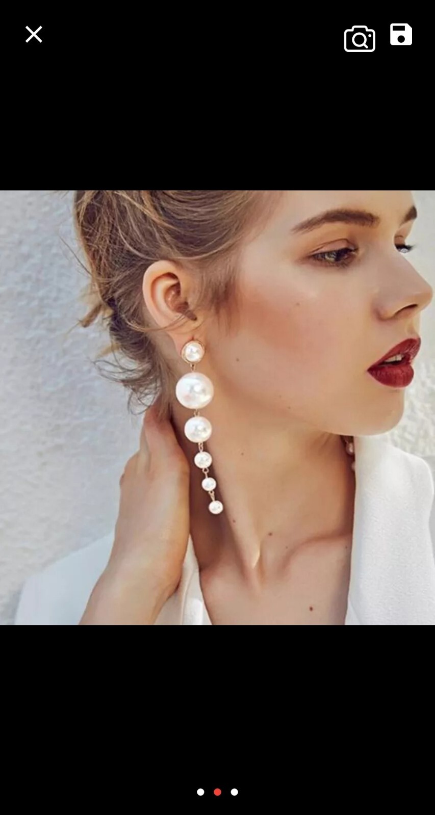 3.5″ Long Statement Earrings Dangle Pearl Fashion Jewelry 88D