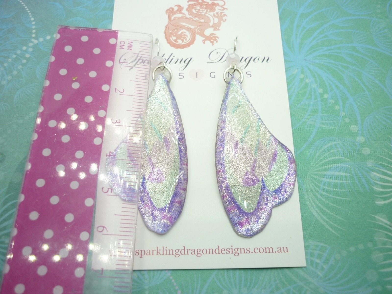 Butterfly Earrings Sparkling Silver, Purple/Blue – Fairy Jewellery Fun Gift for