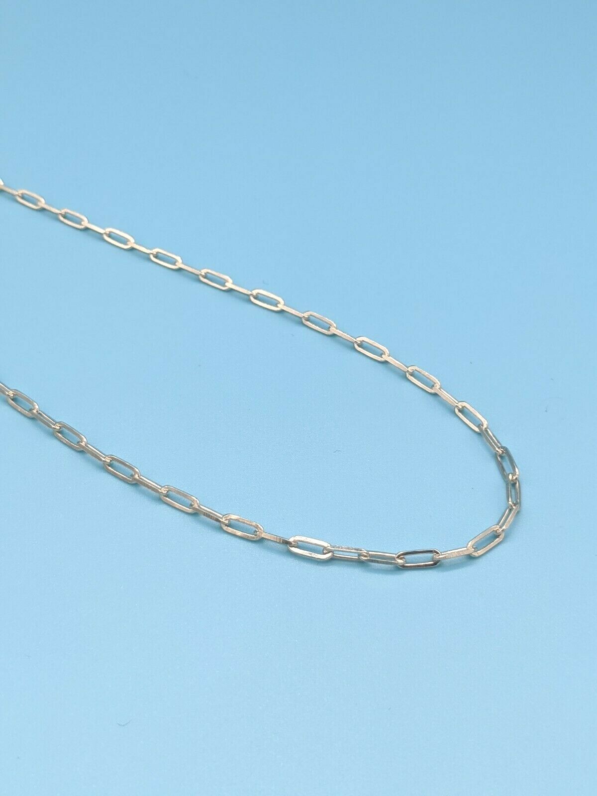 Silver 925 Paperclip Necklace 14k White Gold Finish 2.5mm 18 20 22 24 Inches