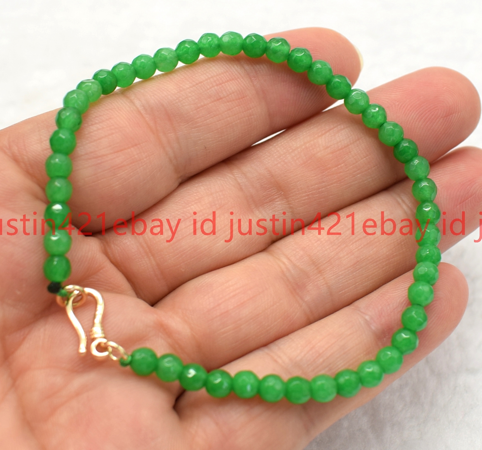 Faceted 4mm Multicolor Round Gemstone Beads Bracelet 7.5″