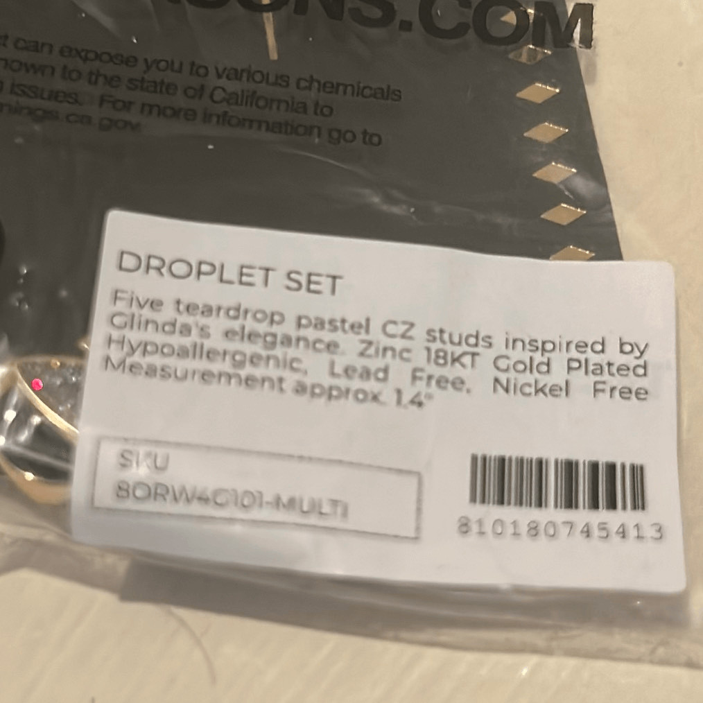 Revolve 8 Other Reasons X Wicked Droplet Set Earrings Sparkle 18K Plated Studs