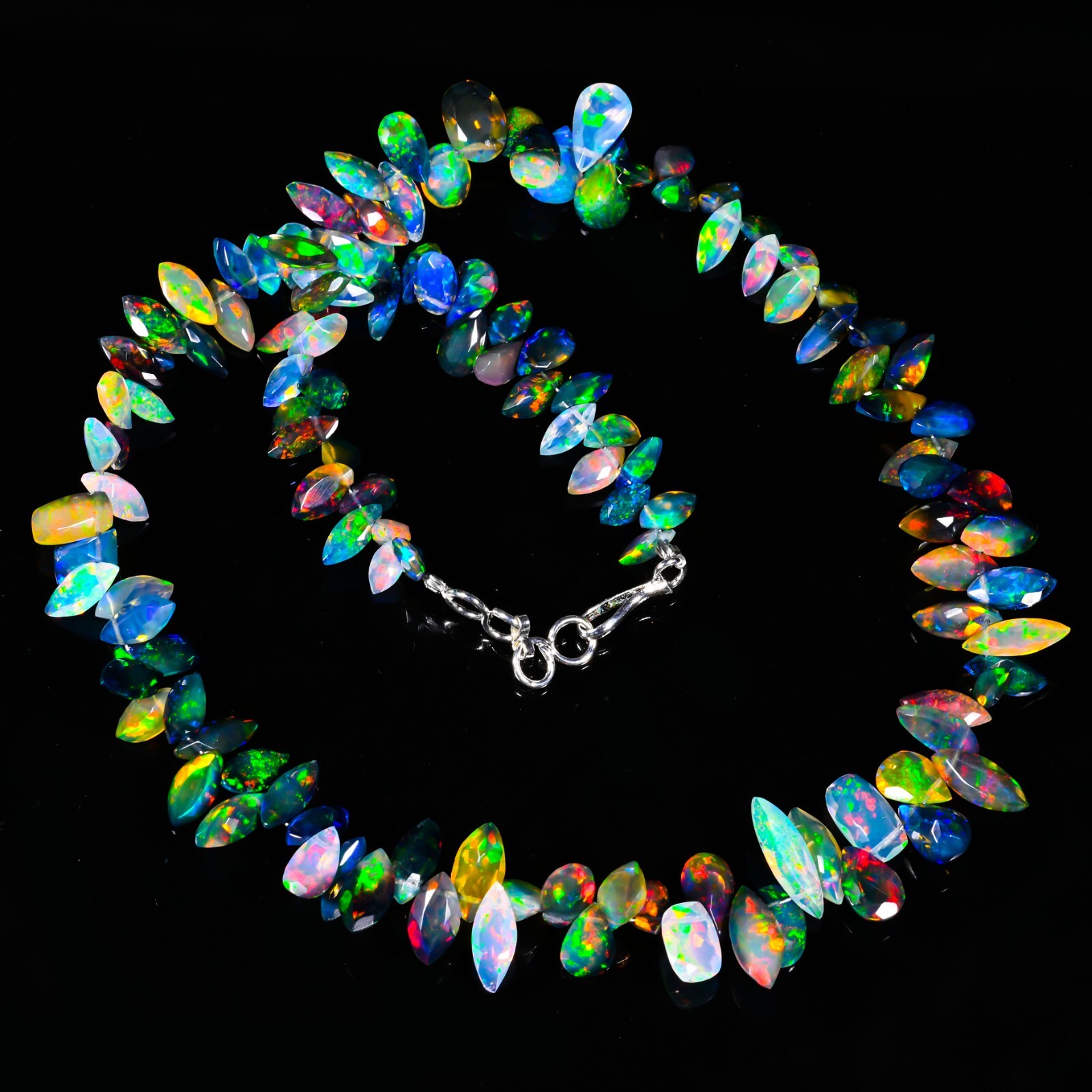 Natural Opal Marquise Shape Faceted Gemstone 18 Inc Necklace 84 Ct 7X4X2-15X5X3