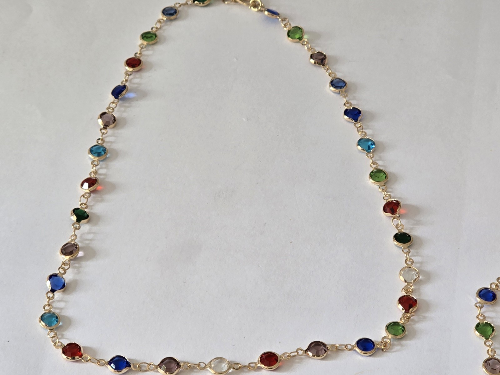 Gemstone Necklace Matching Bracelet Set For Teenage/adults Jewellery Box