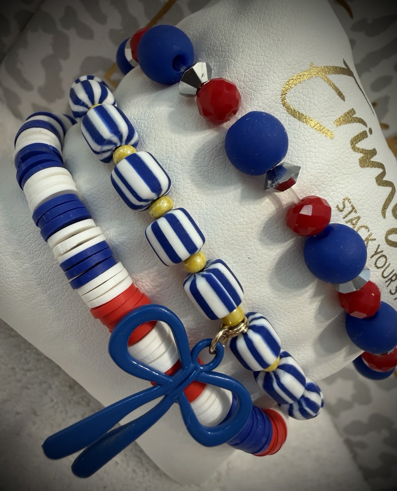 New ERIMISH Bracelets 3 Pc – Red, White & Blue Custom Regular, Kids Or Extended