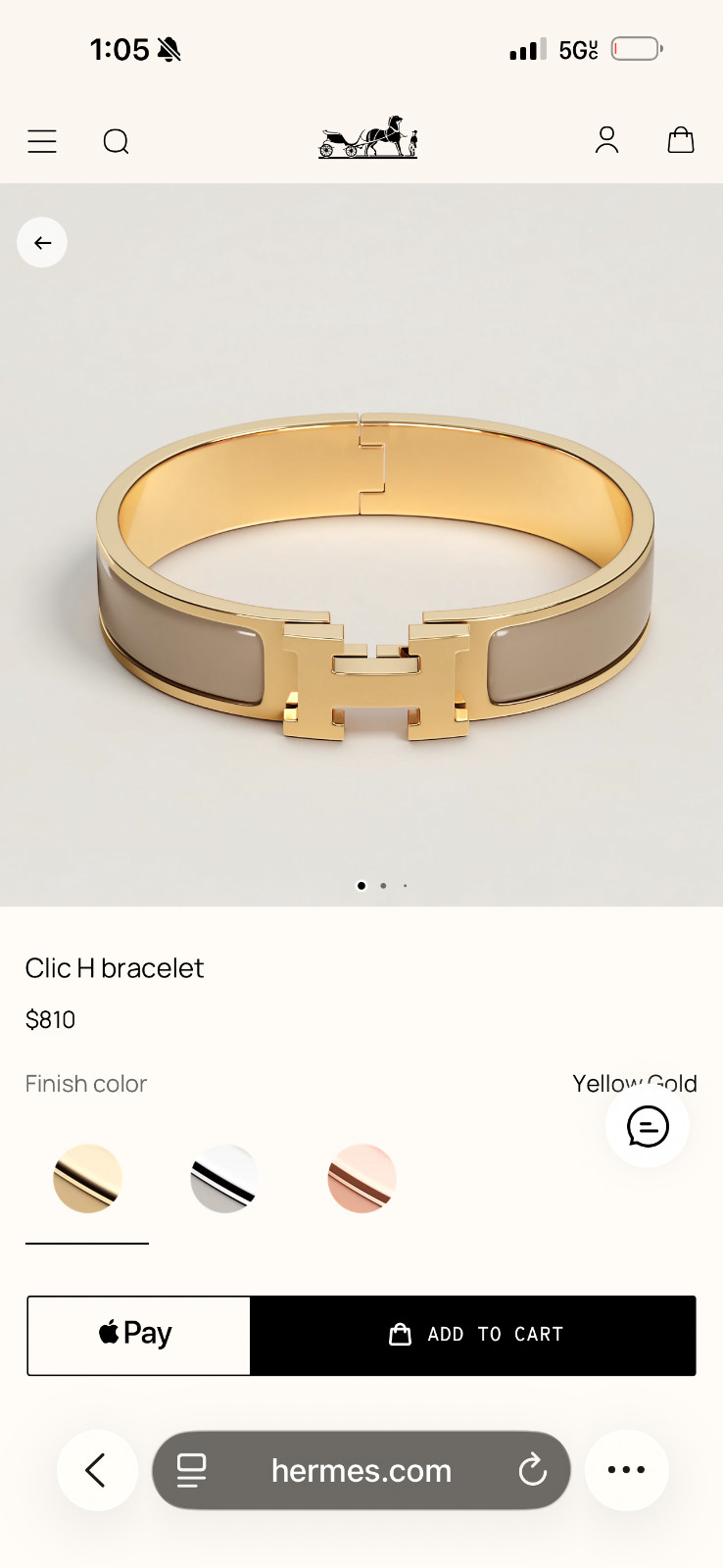 Hermes H bracelet