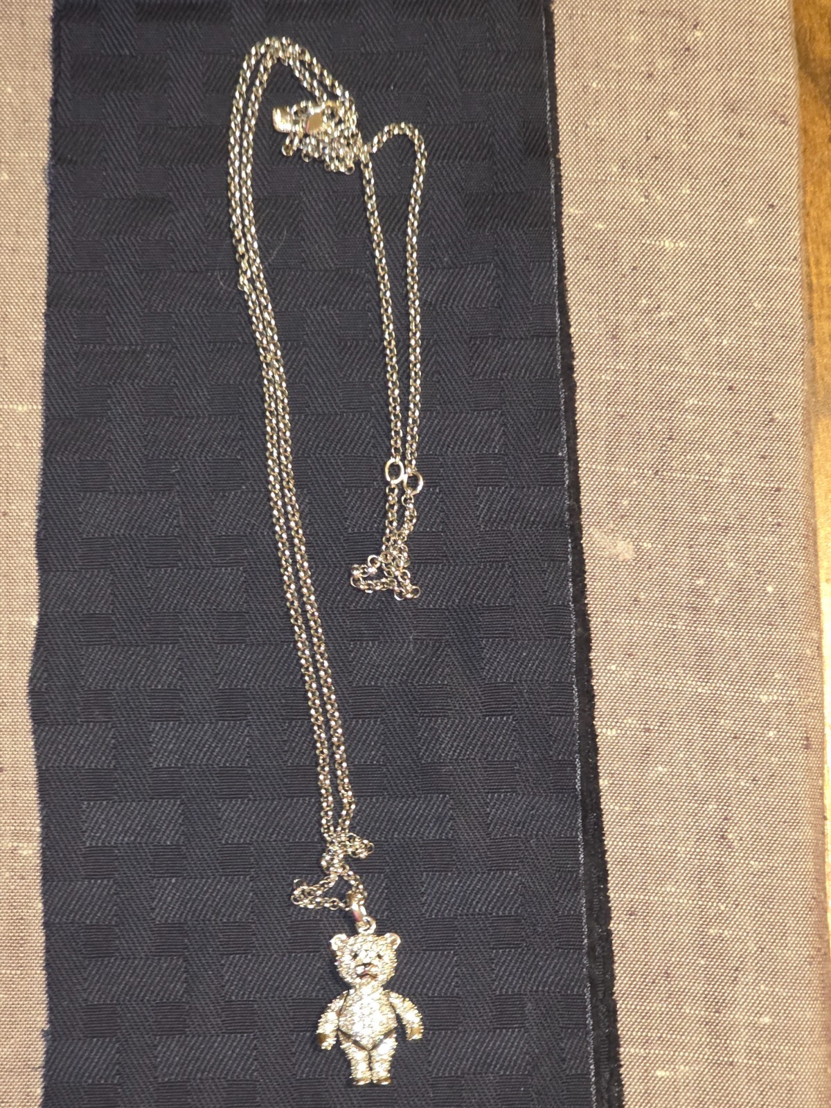 Swarovski Vintage Articulated Teddy Bear Pendant Necklace – Preowned w/box!
