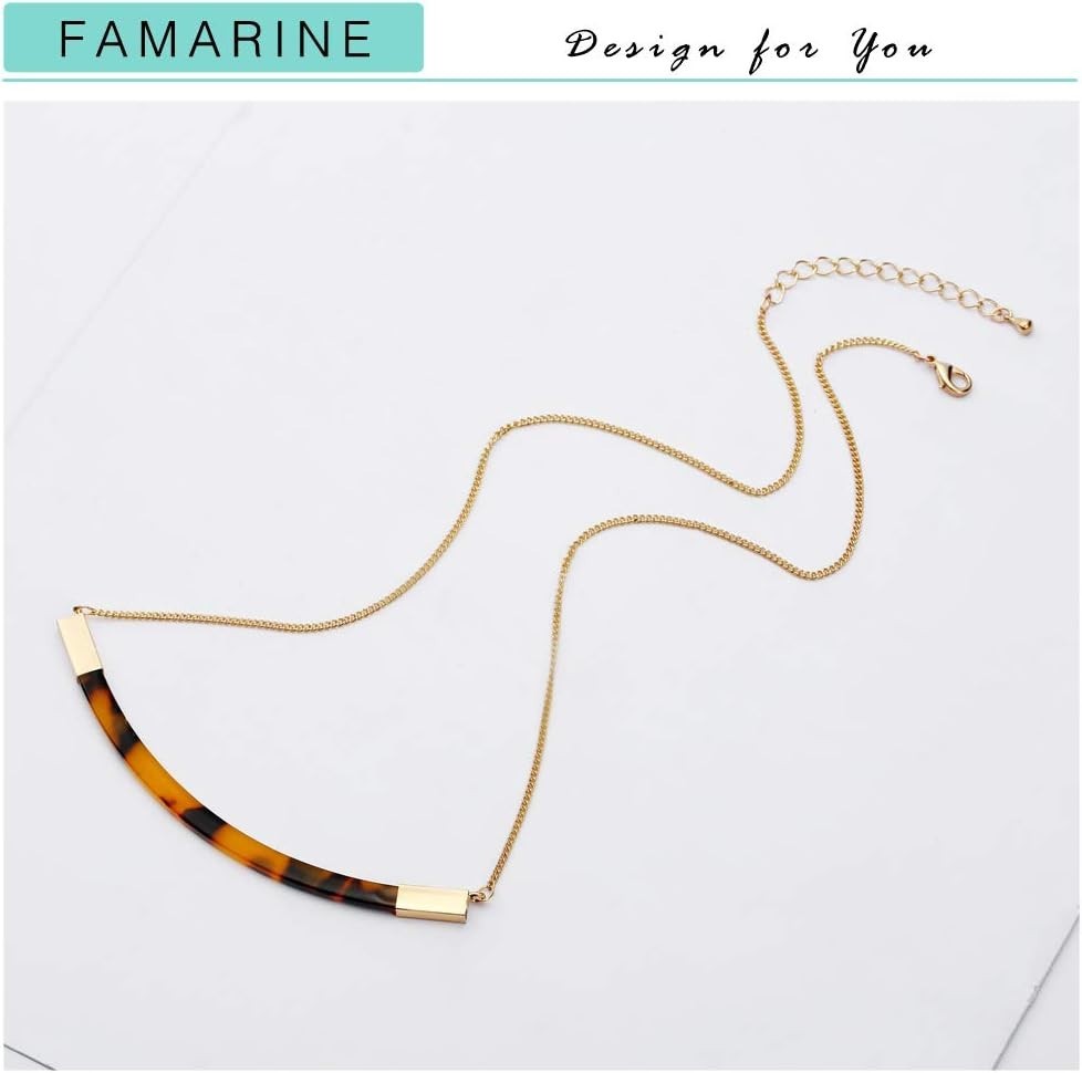 Lightweight Tortoise Shell and Gold Bar Necklace – Perfect for Any Occasion