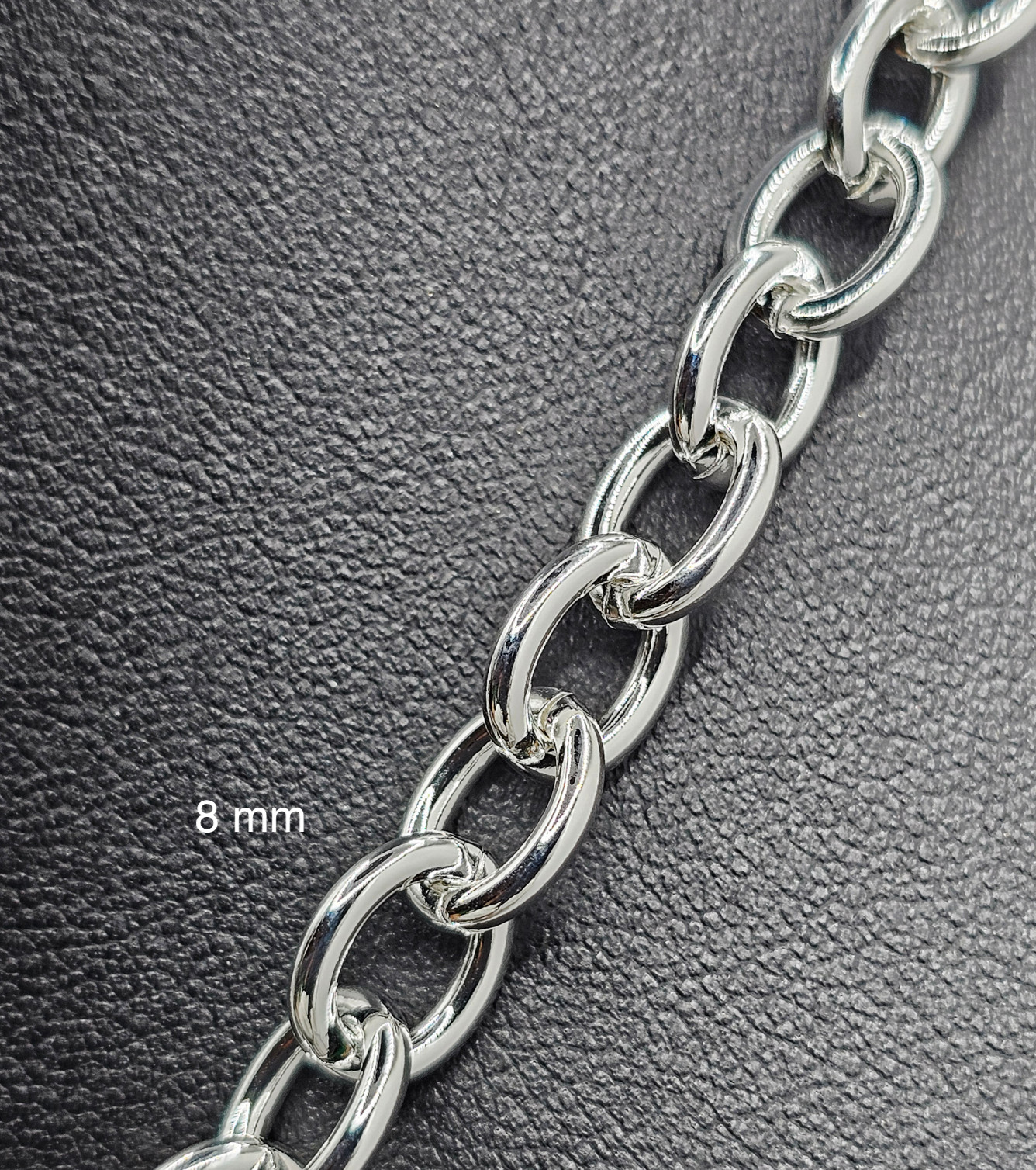 Chain 18 in .925 Sterling Silver Link Cuban 8 mm Necklace For Men Women Jewelry