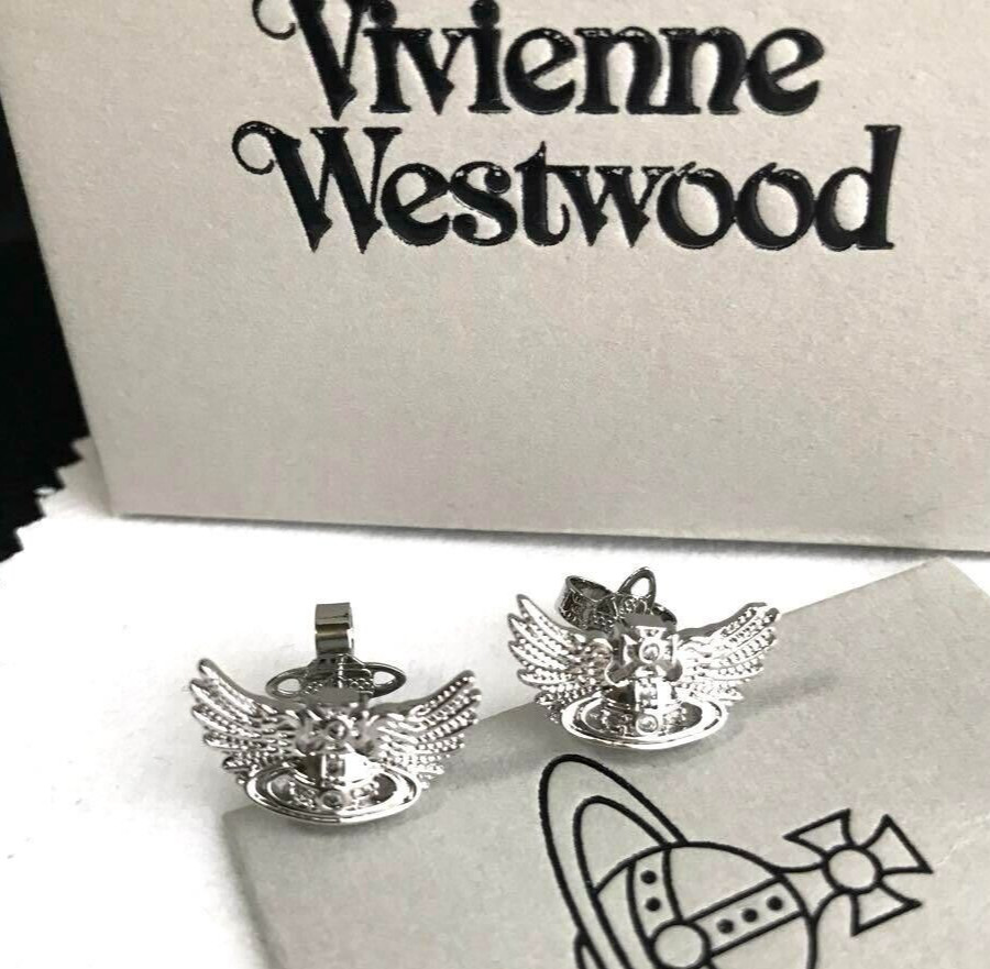 Vivienne Westwood wings Orb Earrings Silver Outlet authentic 1.5cmx0.8cm