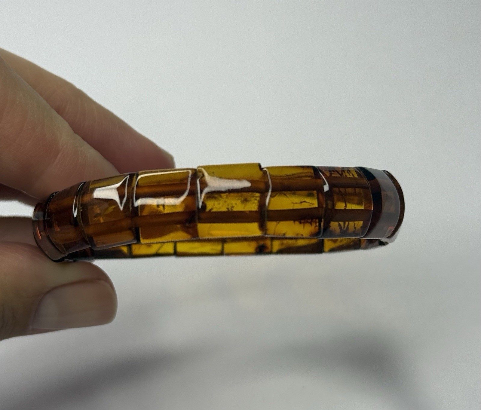 Genuine Baltic Amber Stone Bracelet.Cognac Amber Beaded Bracelet.