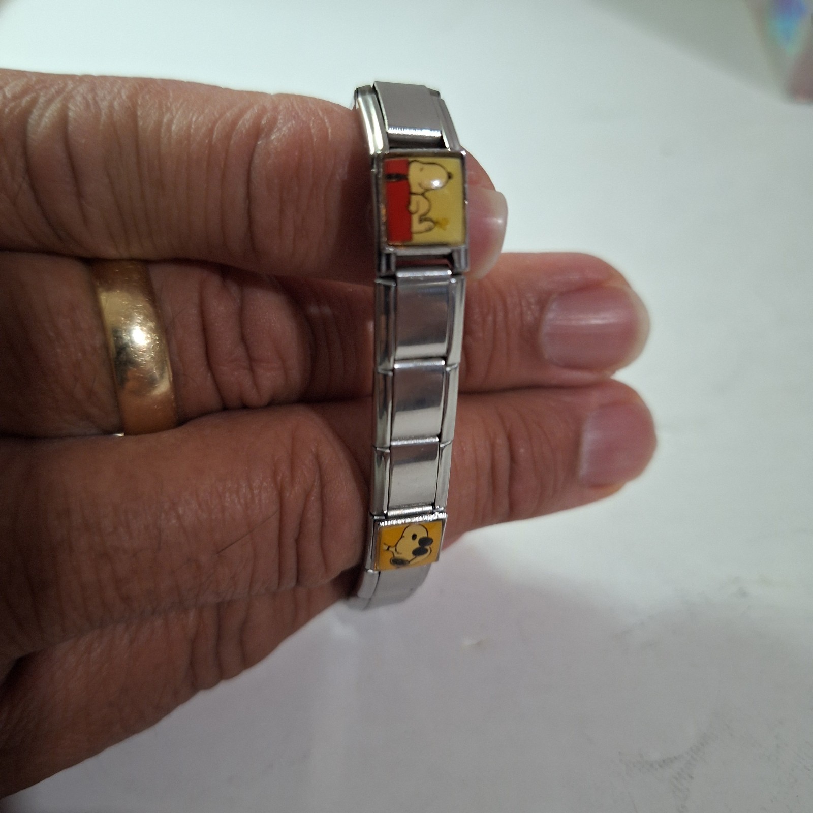Snoopy Enamil Charms Casa D’Oro Watch Uberry Stainless Works New Battery Vintage
