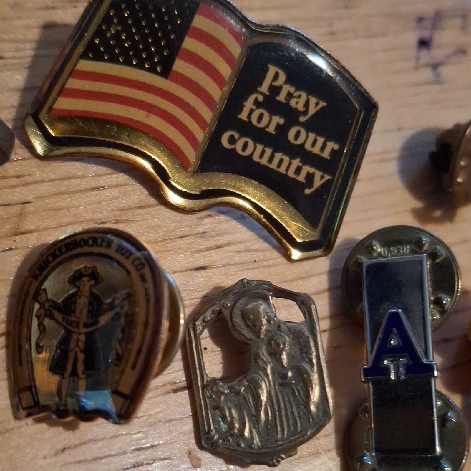 USA Olympics Lapel Pin Lot of 11 w/ USA Flag Pin and Assorted Religious Pins