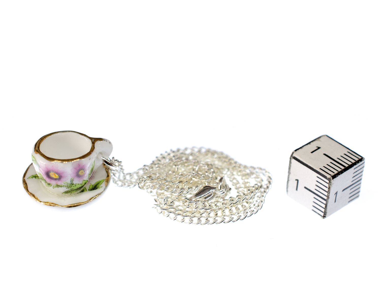 Necklace Tea Coffee Miniblings 45cm Teacup Grandma Set Porcelain Gold Rim