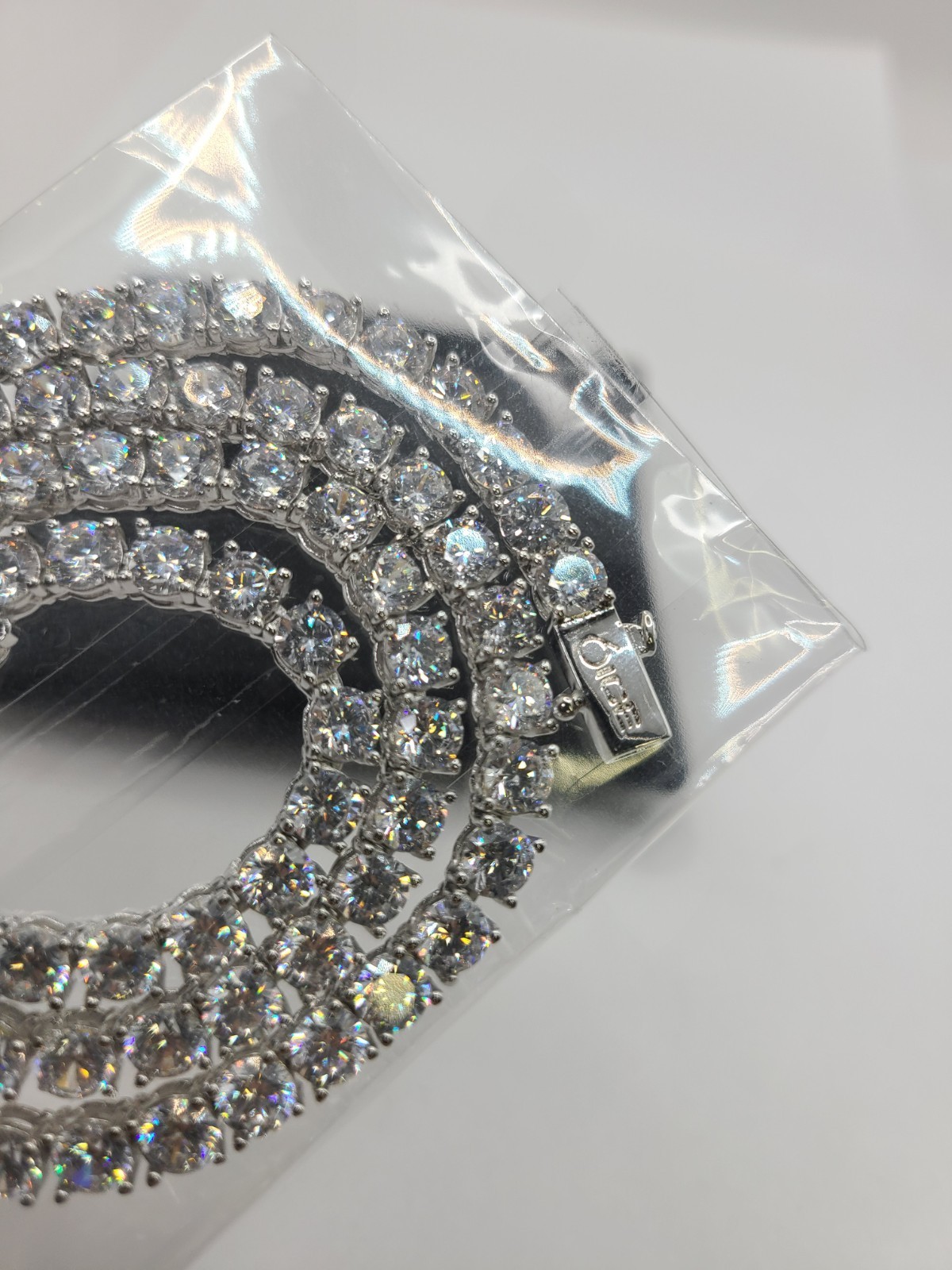 6ICE 5mm Tennis Bracelet White Gold Plated/CZ 6-inches