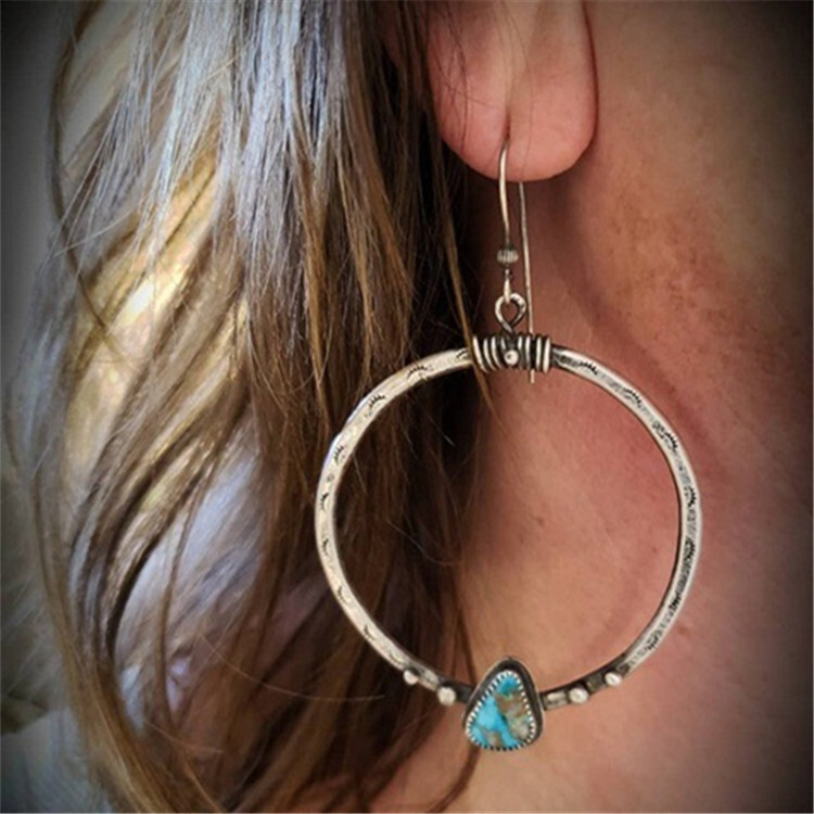 Alloy Turquoise Natural Wood Vintage Turquoise Earrings
