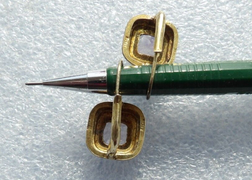 Gold Plated 925 stamped 92.5% sterling Silver Earrings with pink stones