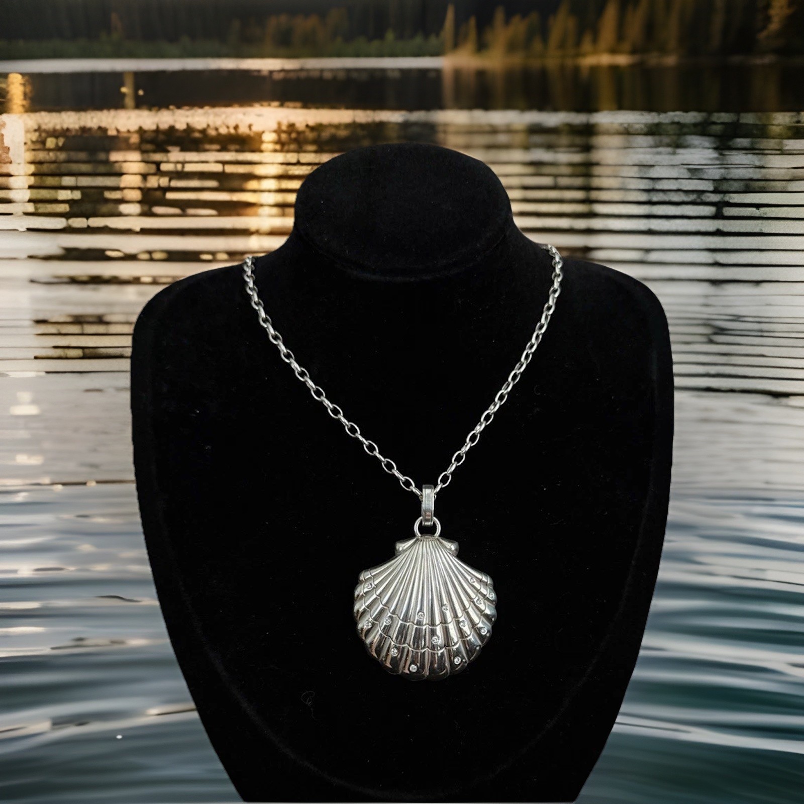 Brighton Necklace Sea Shore Scallop Shell Convertible Pendant NWT